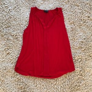 Red sleeveless blouse